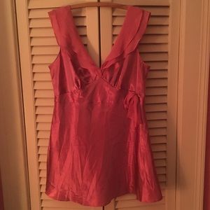 Satin and Chiffon Sexy Pink Cami